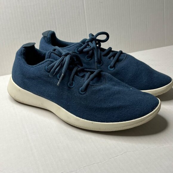 Allbirds Men's Wool Runners Hazy Indigo Blue‎ Blizzard White Sole Size 10 - Picture 2 of 9